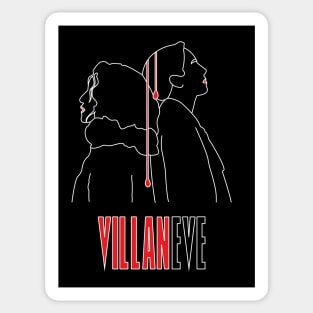 Villaneve white outline Sticker